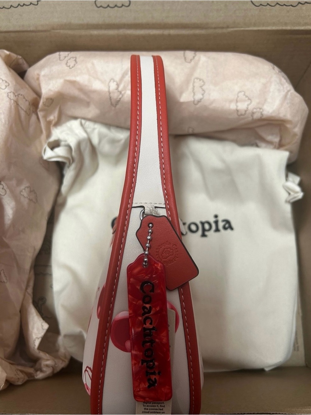 NWT COACH CHERRY PRINT COACHTOPIA SHOULDER BAG (Sold Out In Stores and Online) - Picture 9 of 11